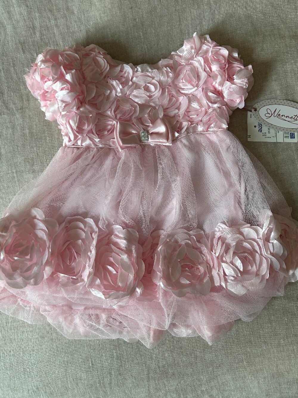 NWT 12 Month Dressy Pink Flower Nannette Dress